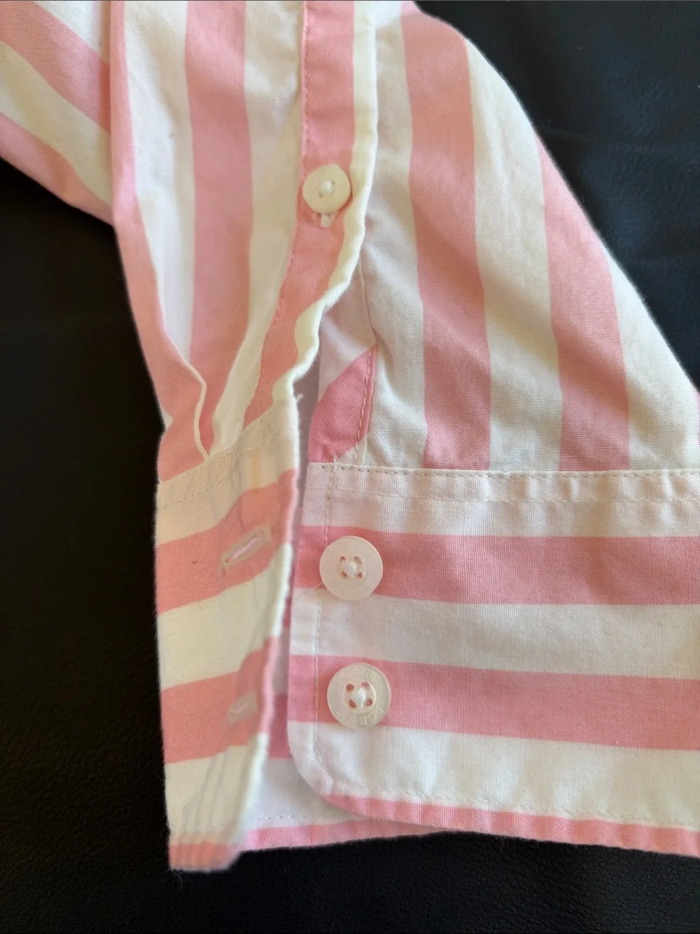 J.Crew Pink White Stripe Stretch Button Front Shirt Petite Large PL Cotton Top